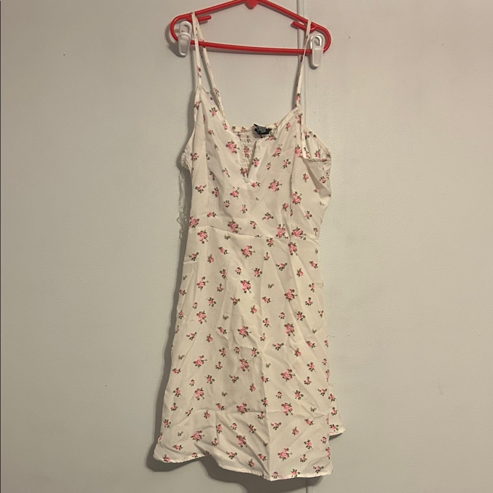 Rue21 White Dress with Pink Floral Pattern